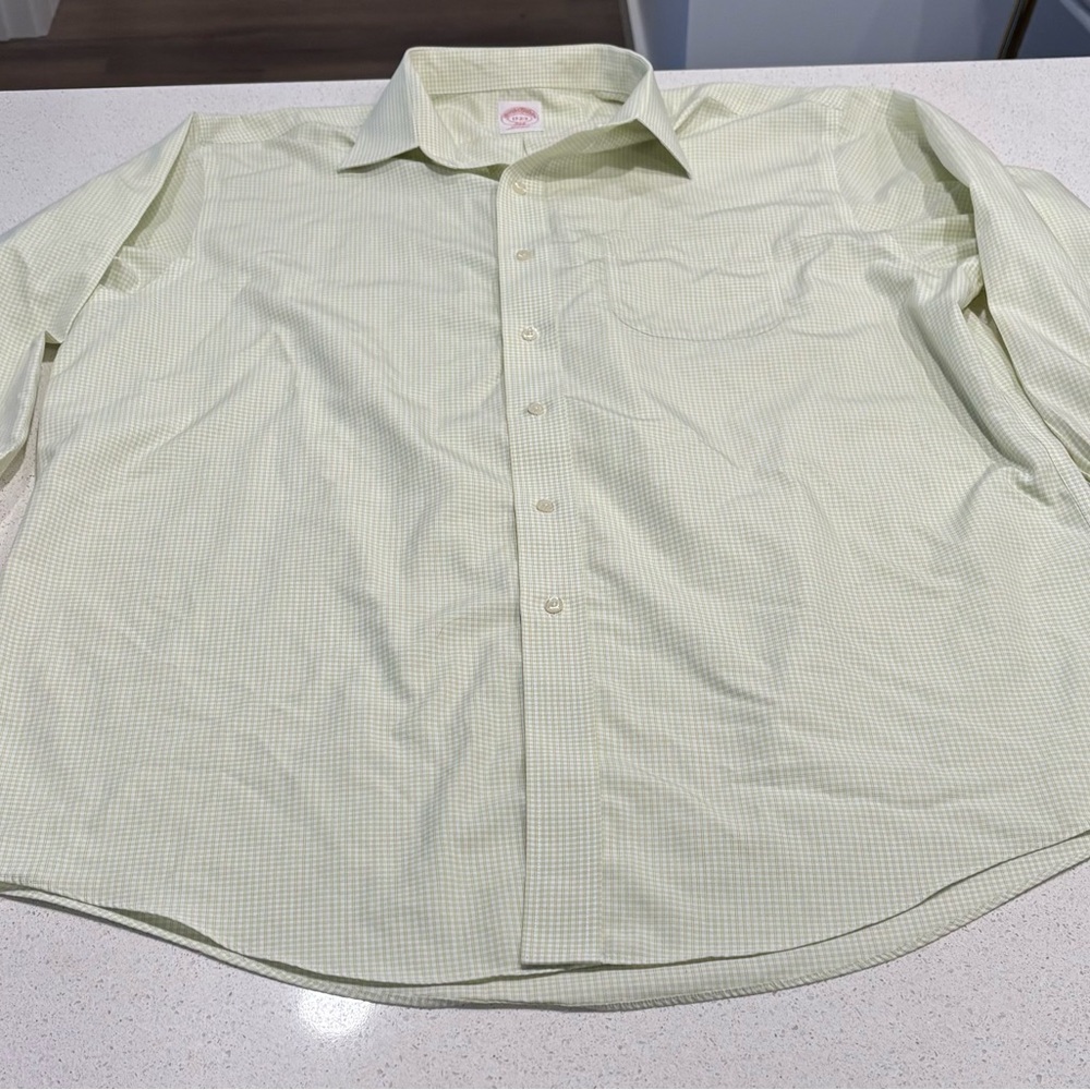 Brooks Brothers Pale Green Dress Shirt, Size 17 2/3 - Picture 2 of 10